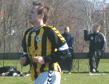 Brønshøj Boldklubs Jesper Duelund i træningskampen mod Nivå-Kokkedal 8. marts 2008 (foto: T. Brygger)